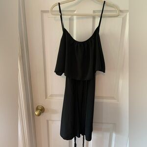 My Michelle Black Ruffled Sundress Spaghetti Strap